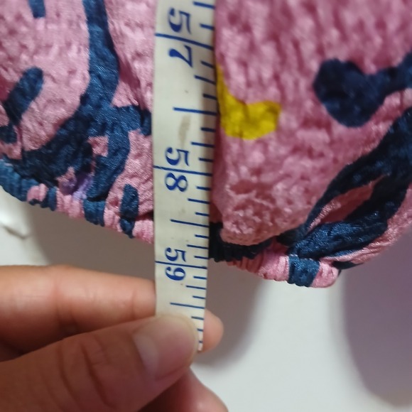 Tanya Taylor Pink Floral Print Wrap Jumpsuit Cropped Sleeve Tie Waist Size 6 - Picture 11 of 14